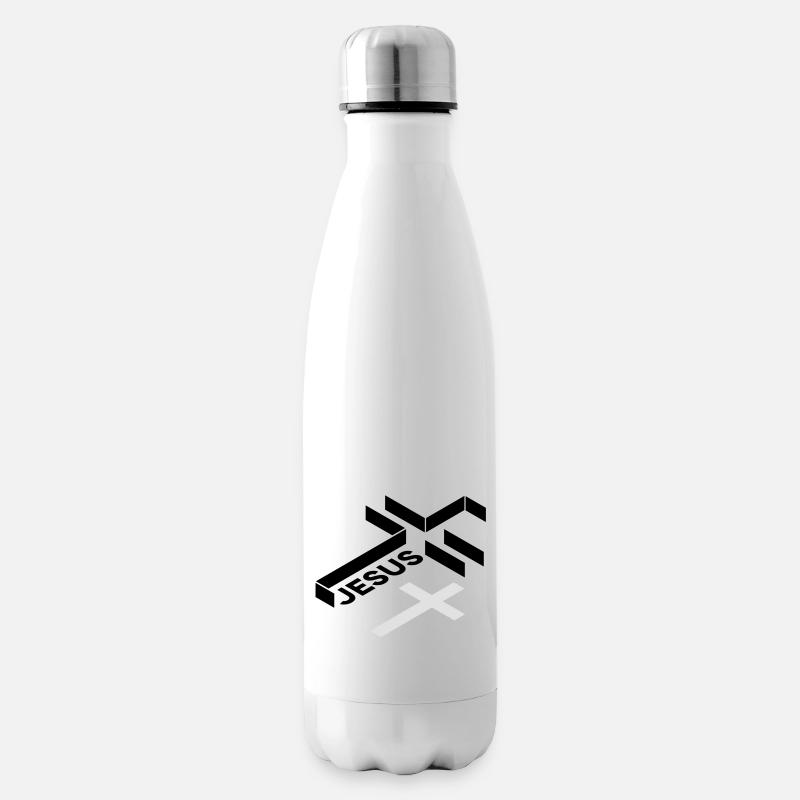 Jesus Cross - Insulated Water Bottle - white