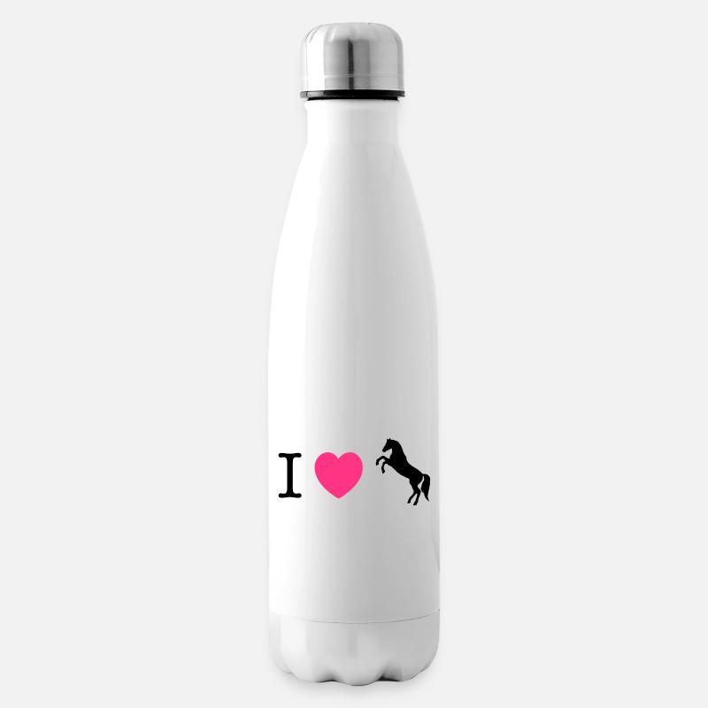 J'aime les chevaux - cheval sauvage - Bouteille isotherme - blanc