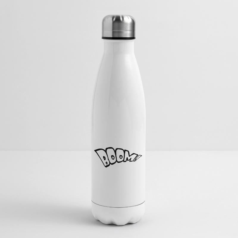 boom text fire hot tnt dynamite explode expl Insulated Water Bottle