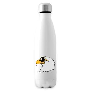 Drôle oiseau cool lunettes de soleil d'aigle - Bouteille isotherme - blanc - Droite
