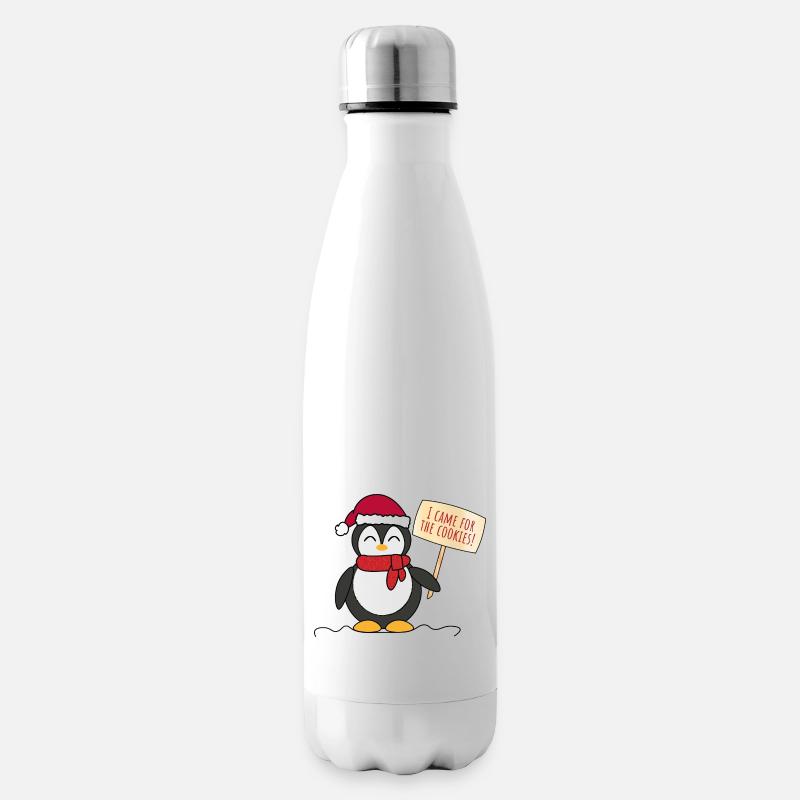 Pingouin de Noël - Bouteille isotherme - blanc