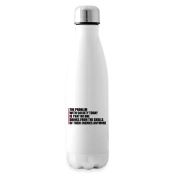 drinks from enemies skulls - Insulated Water Bottle - white - Right