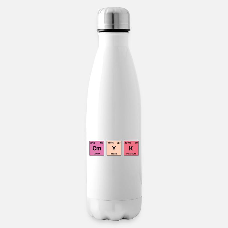 CMYK en éléments périodiques - Bouteille isotherme - blanc