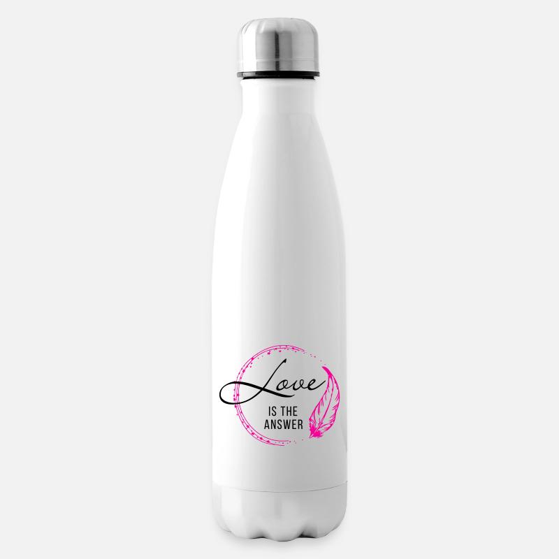 LOVE is the answer - Isolierflasche - Weiß