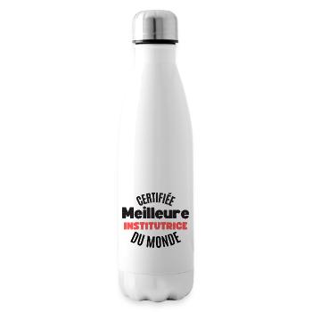 certifiée meilleure institutrice du monde - Bouteille isotherme - blanc - Droite
