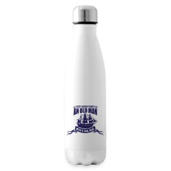 Old man sail boat - Insulated Water Bottle - white - Right