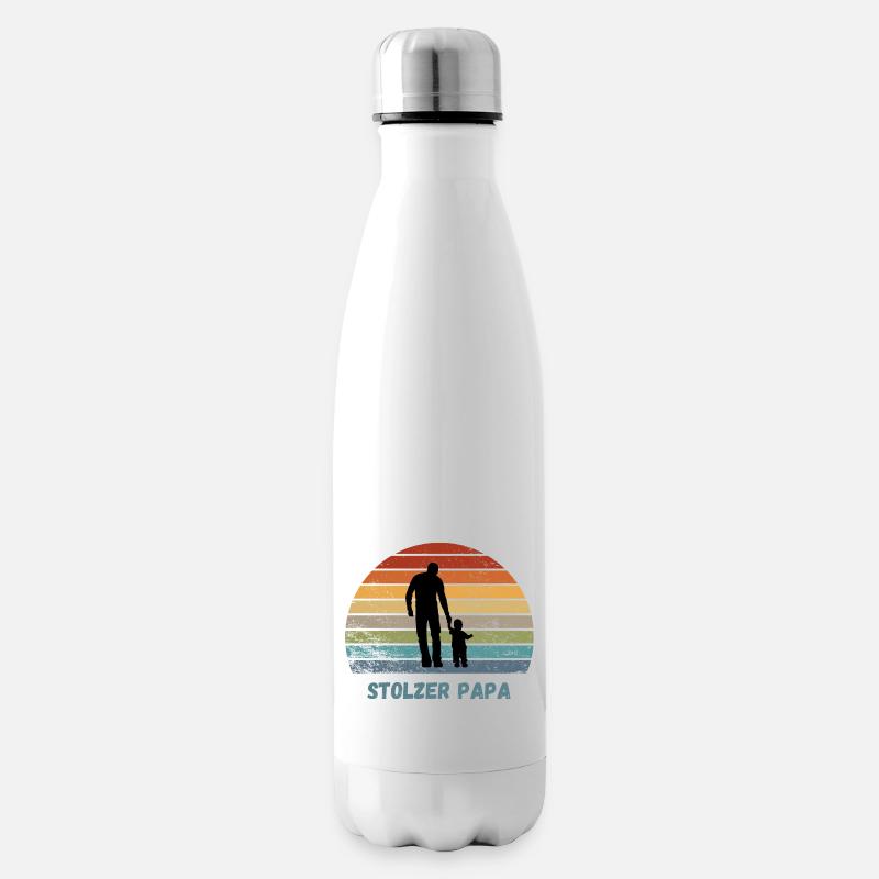 Stolzer Papa Geschenk Papa und Kind - Isolierflasche - Weiß