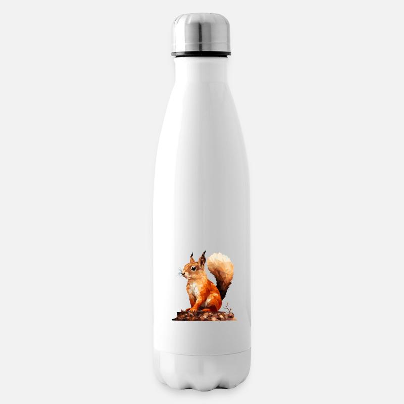 Eichhörnchen im Polygon Stil - Isolierflasche - Weiß