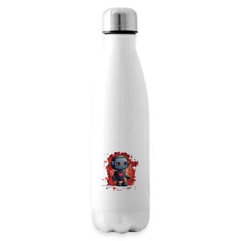 ROBOTS WITH HEART DESIGN - Insulated Water Bottle - white - Right