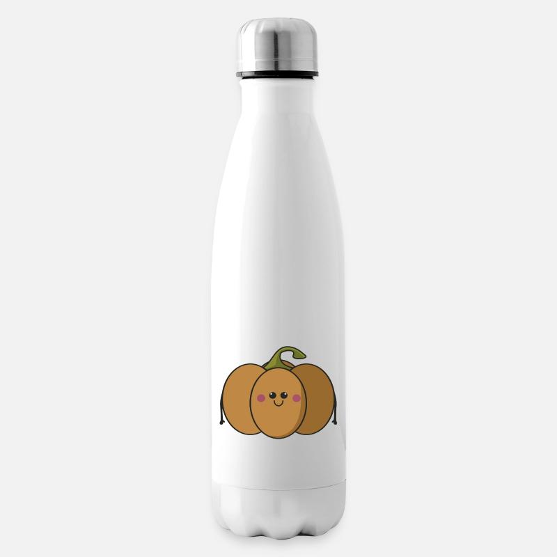 Glücklicher Kürbis - Isolierflasche - Weiß