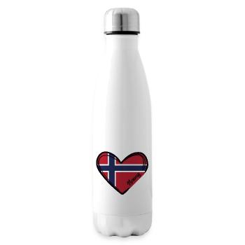 Norwegen - Herz - Isolierflasche - Weiß - Rechts