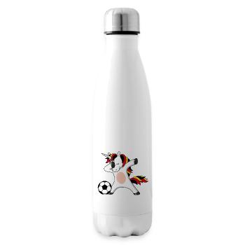 Fußball Einhorn Deutschland Belgien EM WM - Isolierflasche - Weiß - Rechts
