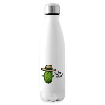 Pickle with hat - Insulated Water Bottle - white - Right