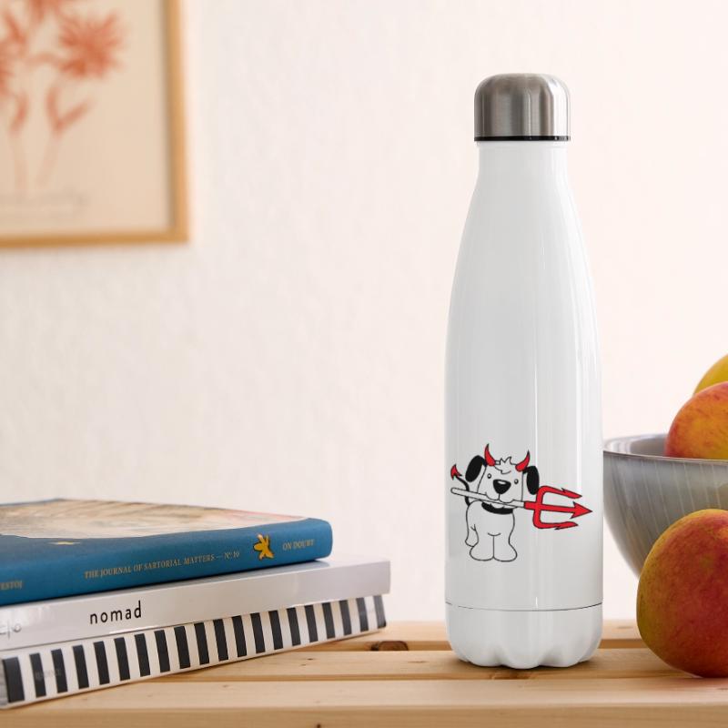 Dog Devil Satan Hell Evil Trident Horns Cool Insulated Water Bottle
