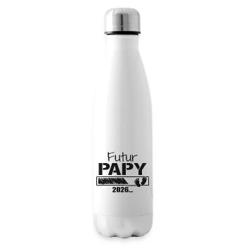 Futur Papy 2026 Cadeau Bientôt Grand-Père - Bouteille isotherme - blanc - Droite