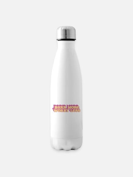 Bark More, Worry Less - Isolierflasche - Weiß