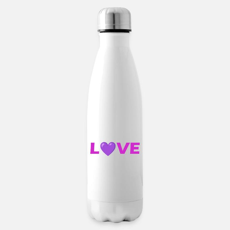 Conception de typographie de cœur d’amour - Bouteille isotherme - blanc