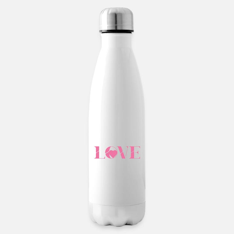 Pink Love Text Design - Bouteille isotherme - blanc