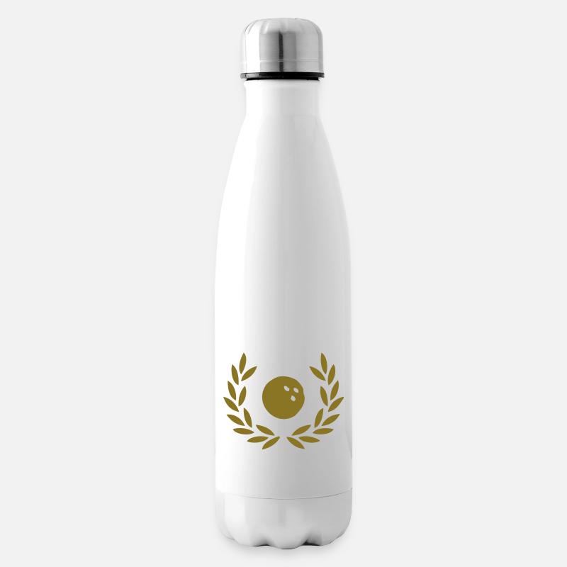 Bowling - Kegeln - Isolierflasche - Weiß