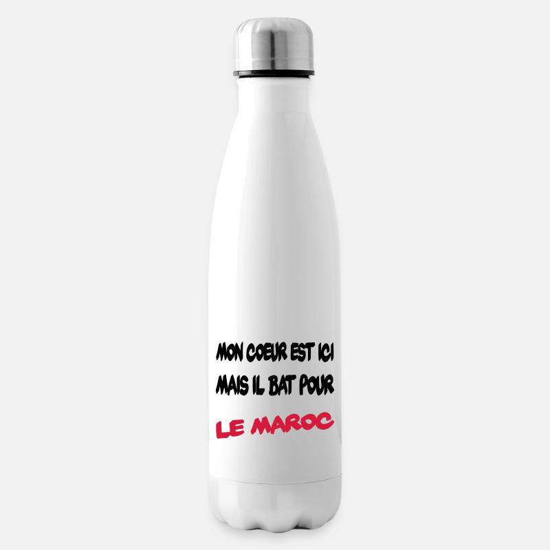 Mon coeur bat pour le Maroc - Insulated Water Bottle - white