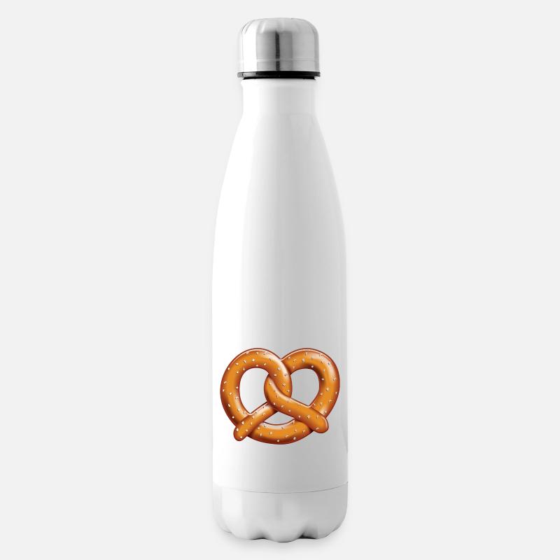 Brezel - Isolierflasche - Weiß