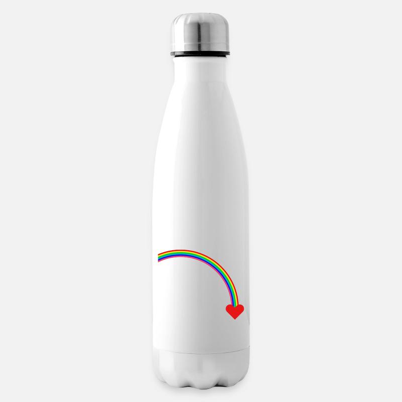 Regenbogen - Isolierflasche - Weiß