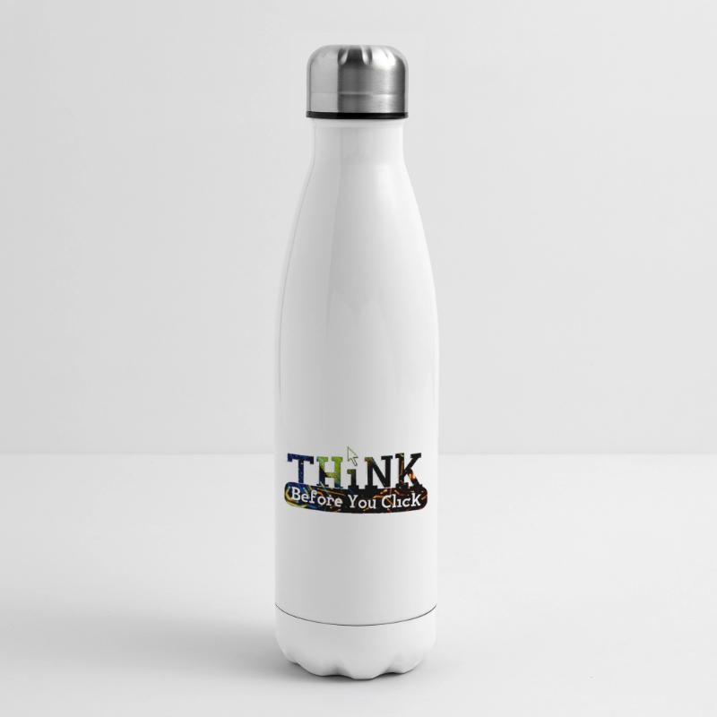 Think before computer hacking hacker Insulated Water Bottle