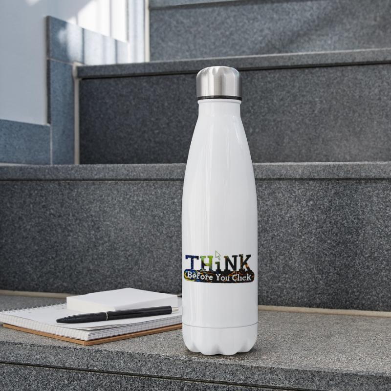 Think before computer hacking hacker Insulated Water Bottle