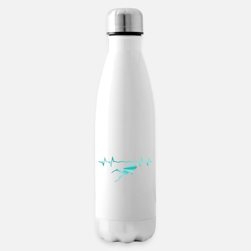 Taucher mit Herzschlag, Tauchen - Isolierflasche - Weiß