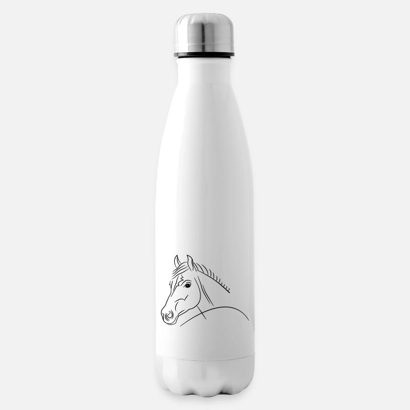 Pferdekopf-Illustration - Isolierflasche - Weiß