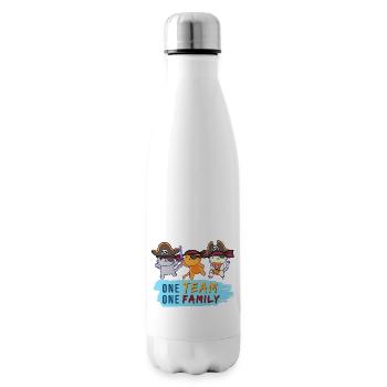 team family cat pirate bachelorette party father - Insulated Water Bottle - white - Right