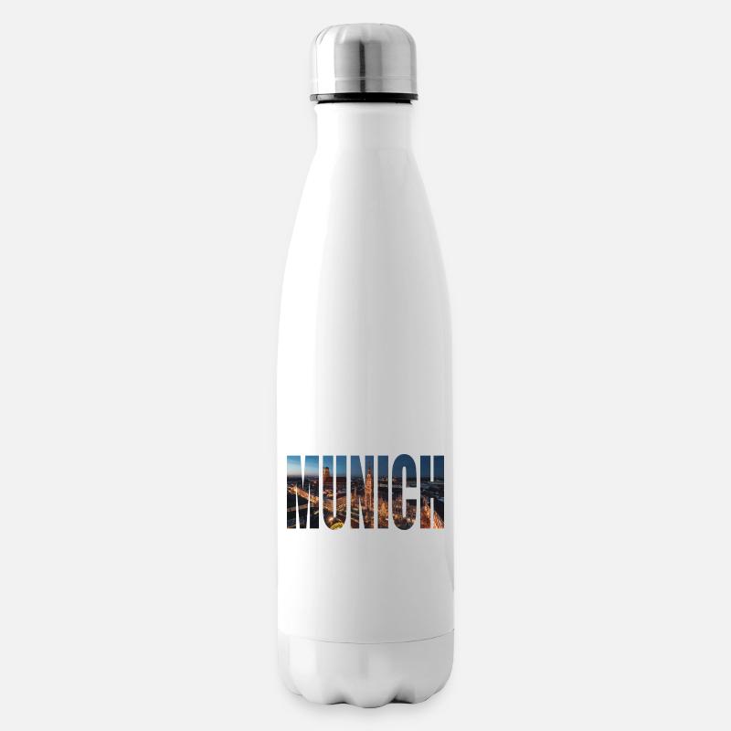 MUNICH SKYLINE NIGHT München - Isolierflasche - Weiß