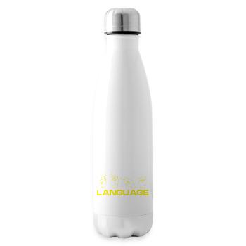 Posez-moi des questions sur la conception de la langue des signes - Bouteille isotherme - blanc - Droite