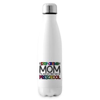 Arrête de pleurer maman, juste mon premier jour de maternelle 3 - Bouteille isotherme - blanc - Droite