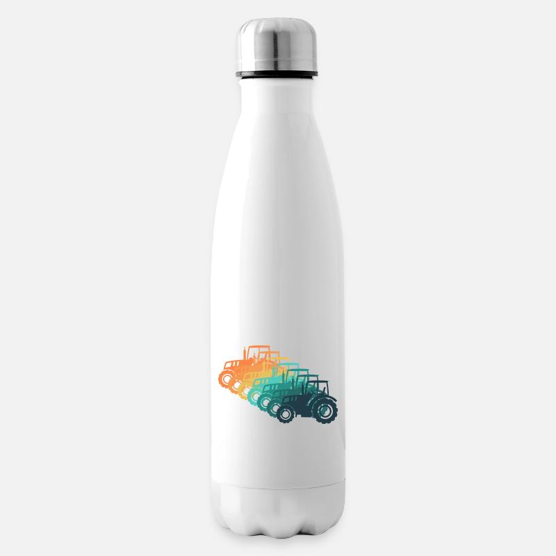 Oldtimer-Traktor - Isolierflasche - Weiß