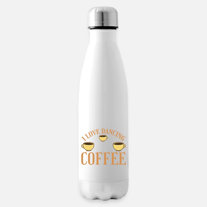 I Love Dancing And Coffee 3 - Isolierflasche - Weiß
