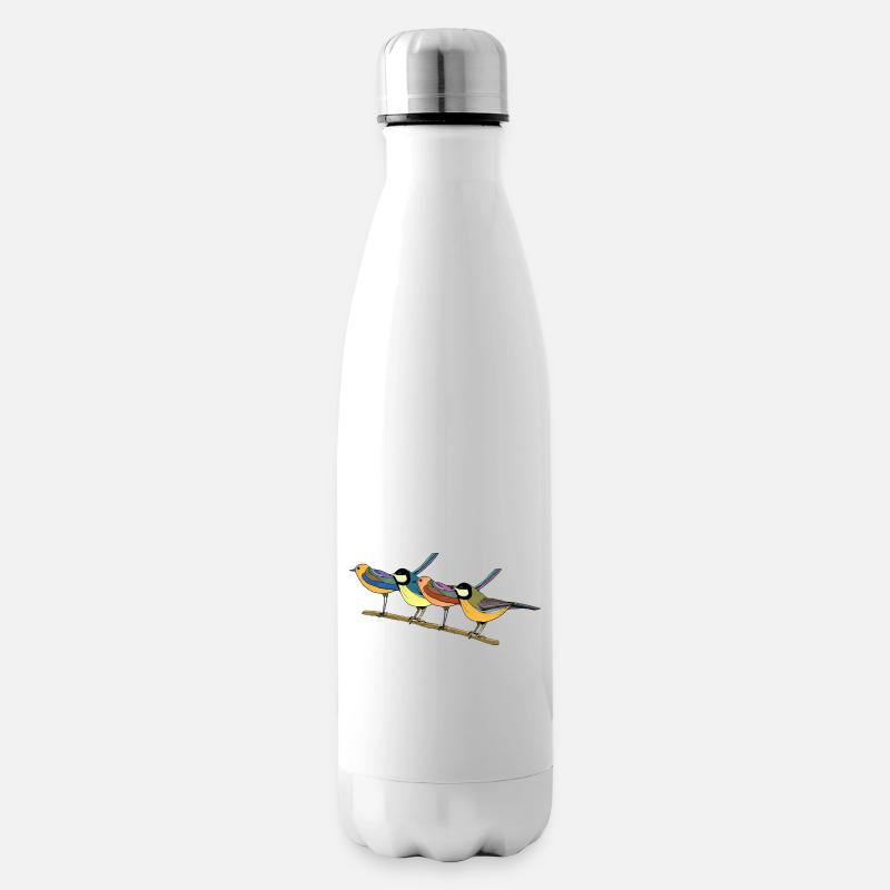 Vögel - Isolierflasche - Weiß