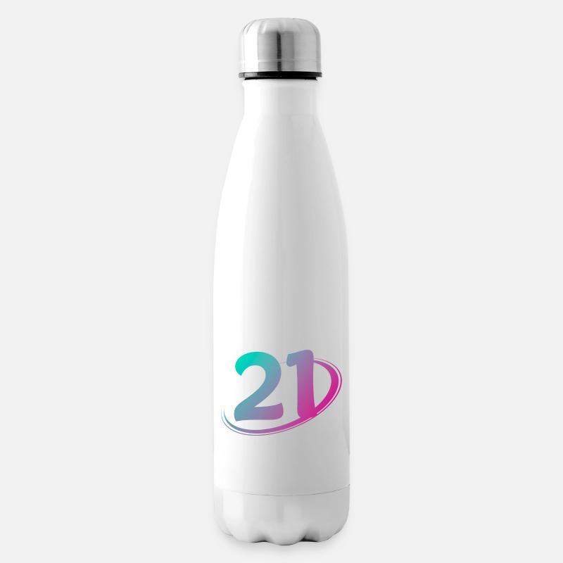 Numéro 21 multicolore - Bouteille isotherme - blanc
