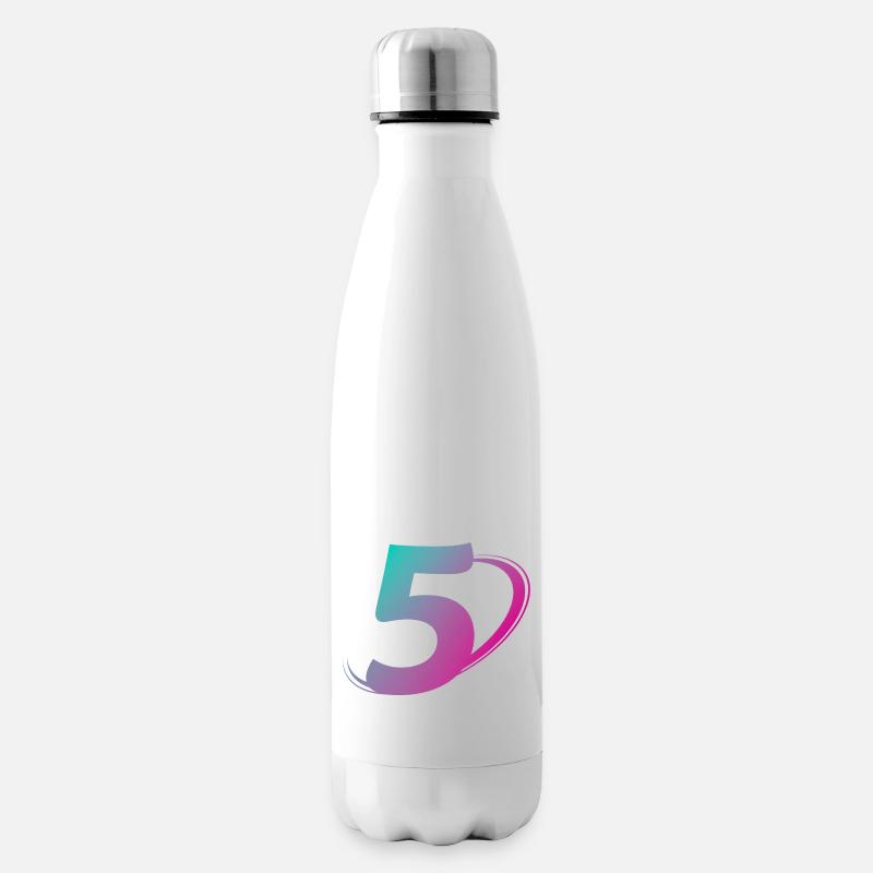Number 5 multicolor - Insulated Water Bottle - white