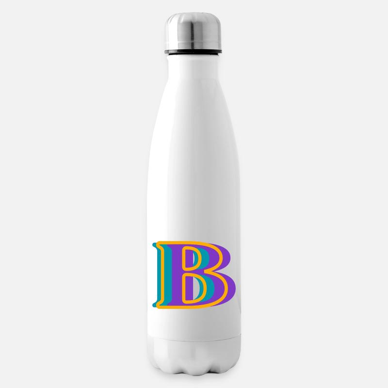 Mehrfarbiger Buchstabe b - originelle Geschenkidee - Isolierflasche - Weiß