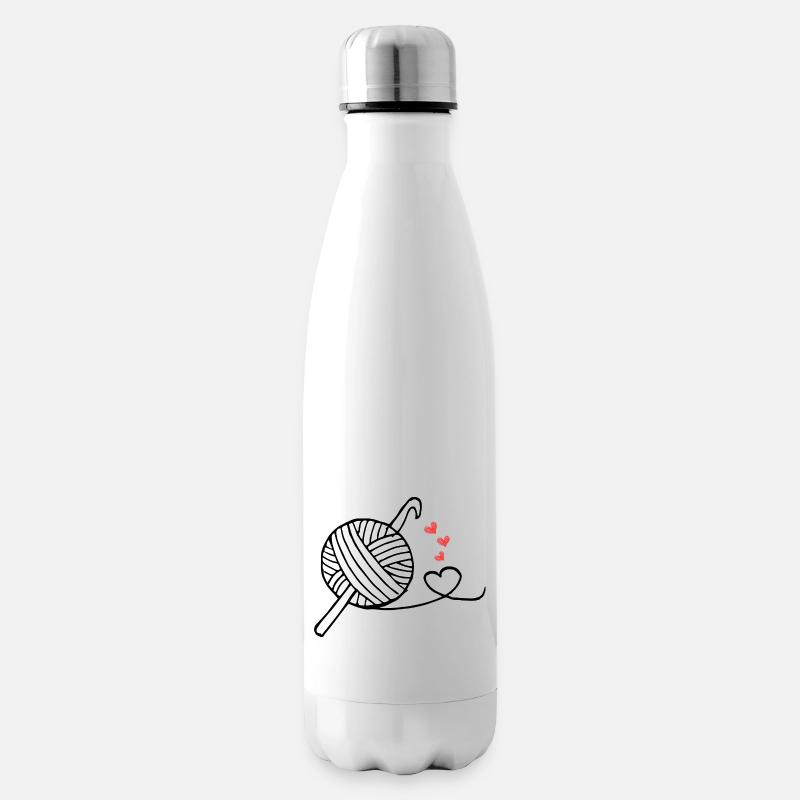 Stricken Stricken Häkeln Stricker - Isolierflasche - Weiß