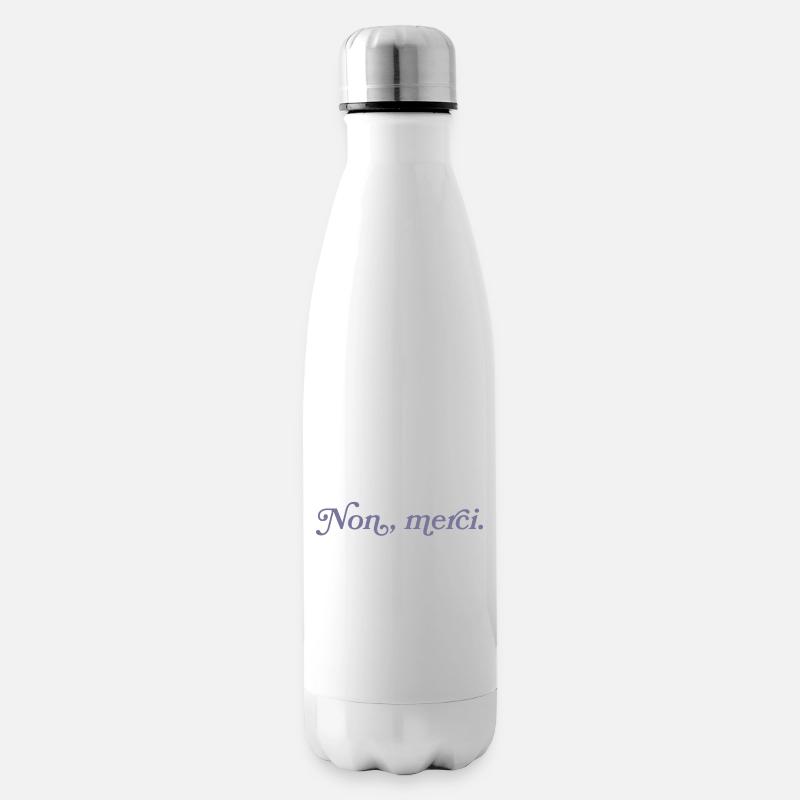 Non, merci – Französischer Minimalismus - Isolierflasche - Weiß