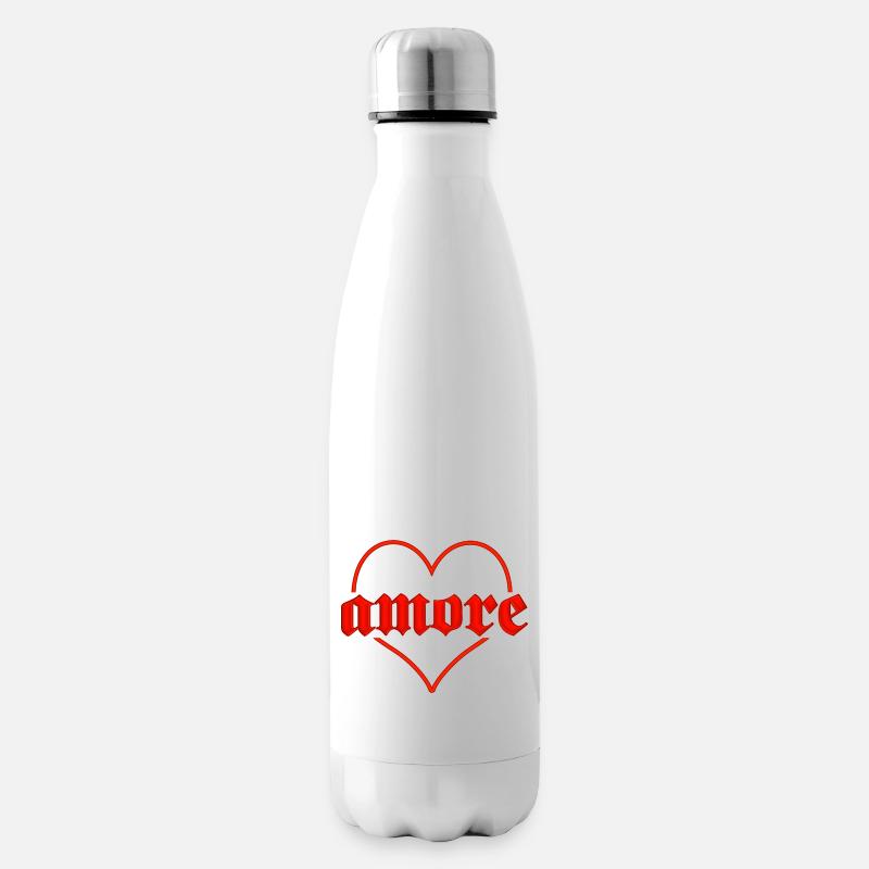 amore mit Herz - Isolierflasche - Weiß