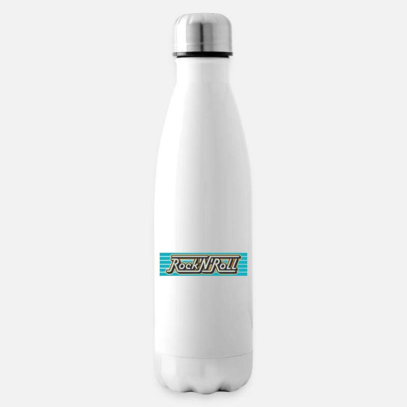 Rock 'n' Roll Retro-Typografie-Logo - Isolierflasche - Weiß