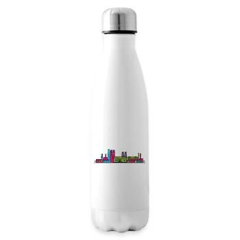 Art au trait de la ligne de la Skyline de la ville de Stoke-on-Trent - Bouteille isotherme - blanc - Droite