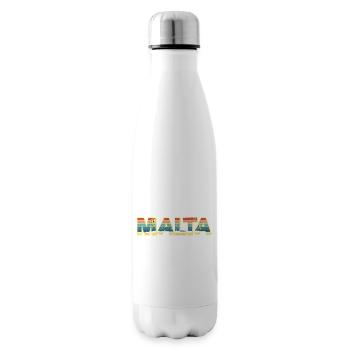 Malta Insel Strand Retro Urlaub Vintage Souvenir - Isolierflasche - Weiß - Rechts