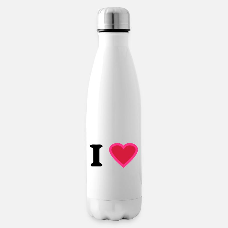 i love - Isolierflasche - Weiß