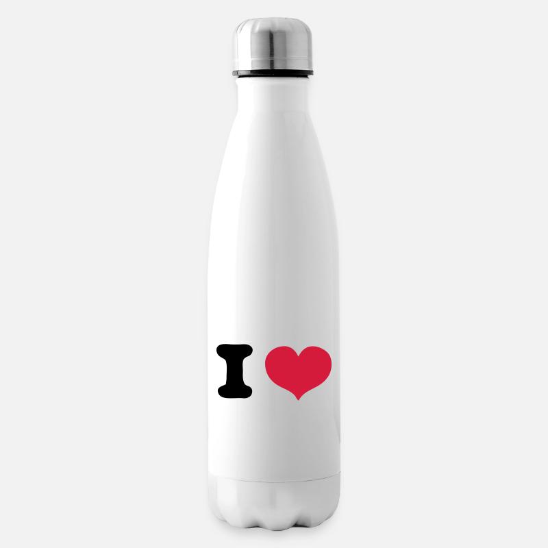 i love - Isolierflasche - Weiß