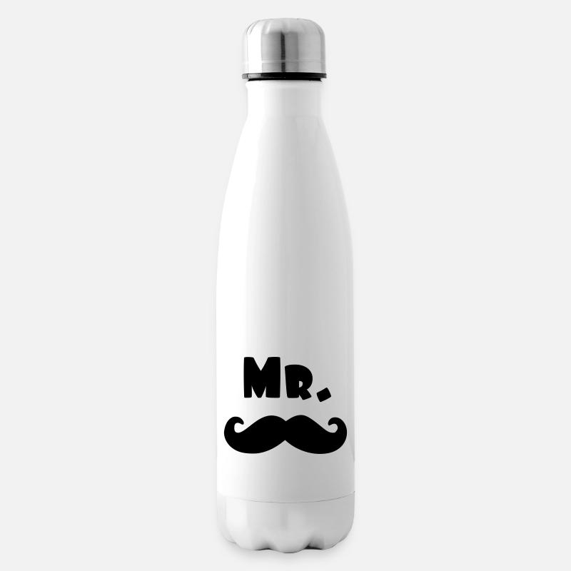 mr moustache - Bouteille isotherme - blanc