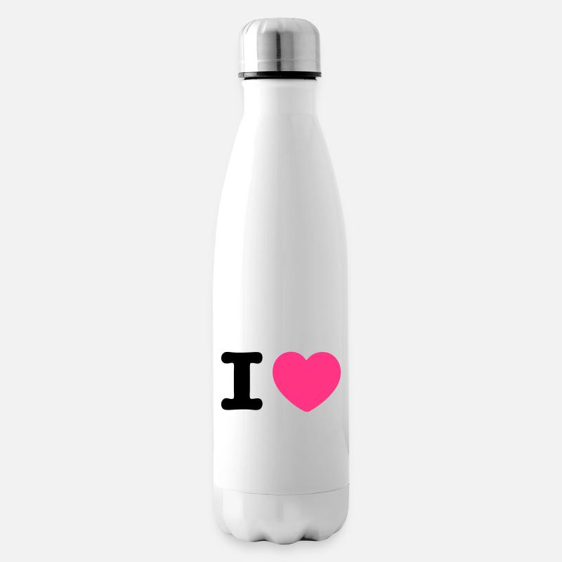 je coeur - Bouteille isotherme - blanc